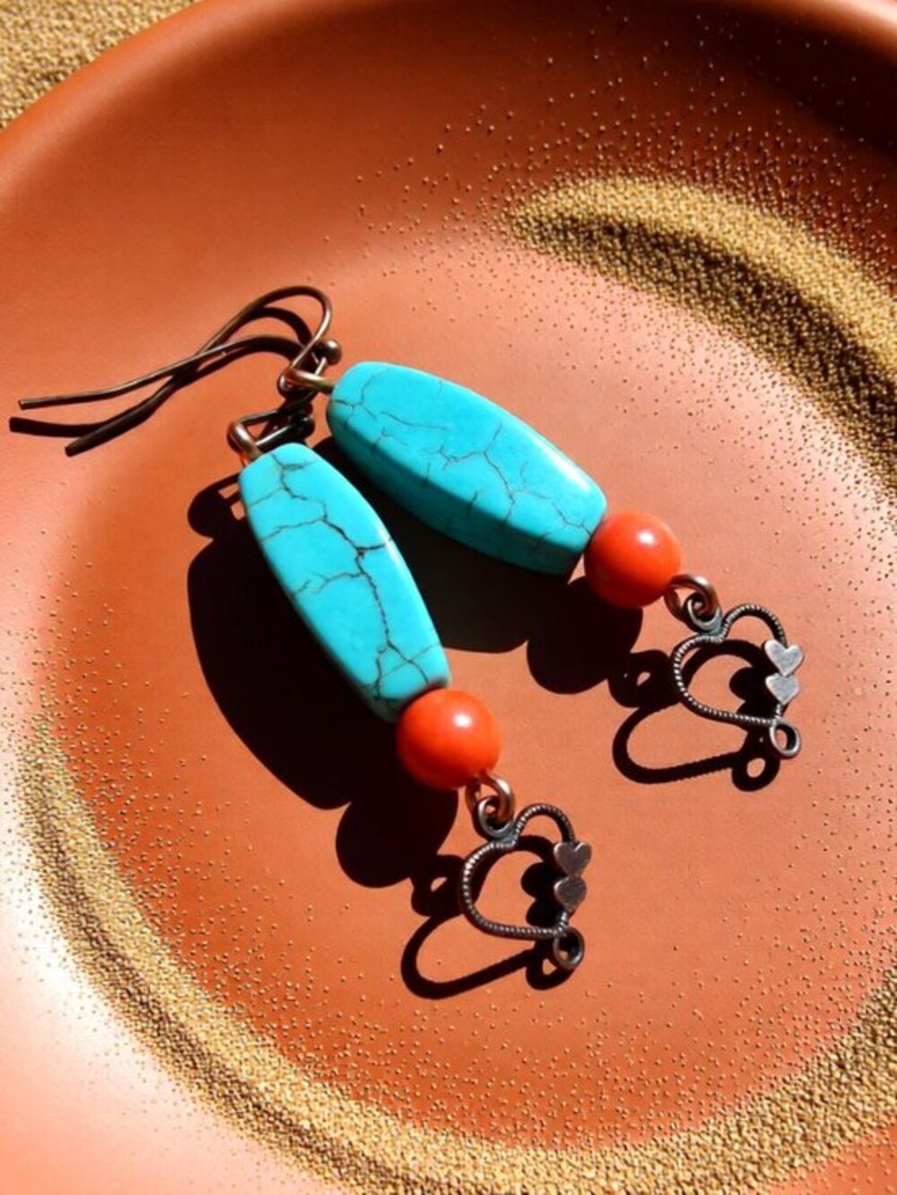 Color Pop! Mango + Turquoise Boho Summer Earrings - Versatile - Spunky Vibes